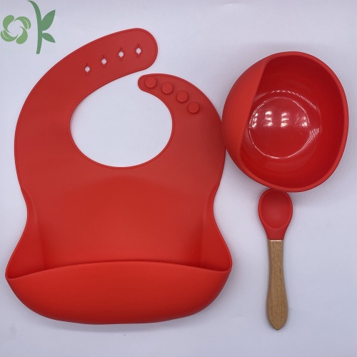 Kalis air 3 pek silikon bayi makan set bib