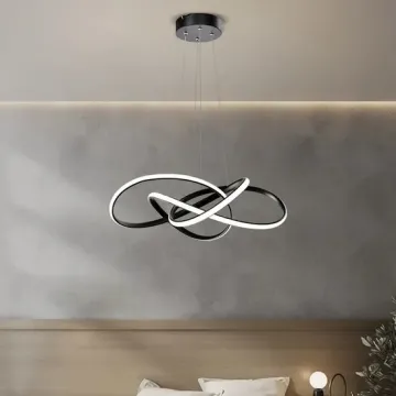 Black Steel Linear Hanging Lamp for Living Rooms