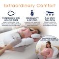 J Shaped Maternity Pillow with Zippered Cover