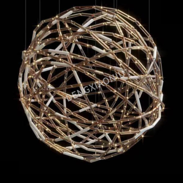 Modern Luxury Rotating Staircase Chandelier for Duplex Buildings