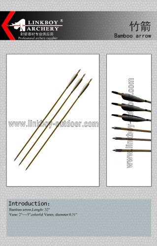 Linkboy bow and arrow Bamboo arrow archery arrow for hunting 3 turkey feather