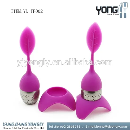 Unique Silicone leaf lid silicone stainless steel tea infuser