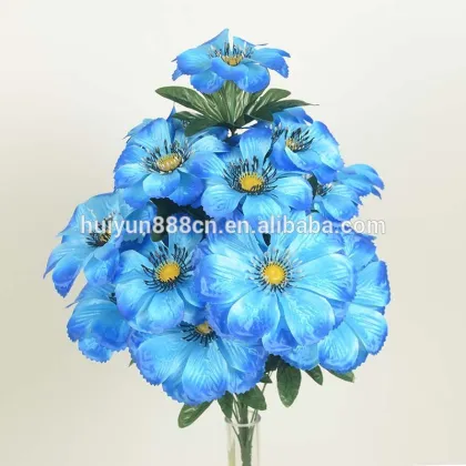 Decorative artificial flowers orchid bouquet glossy fabric seven petals orchid flowers