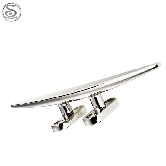 Stainless Steel 316 Marine Fittings Boat Dock Low Silhouette Cleat - Mirror Polish