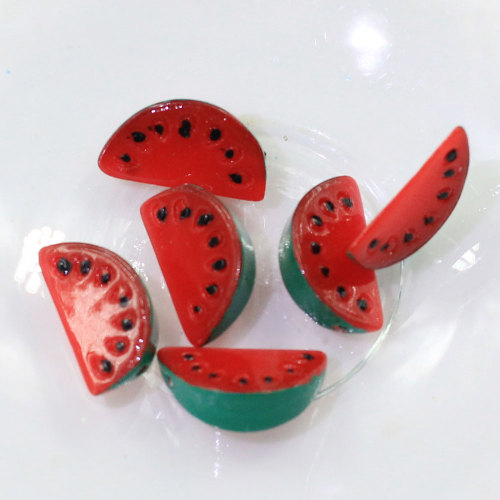 Künstliche Mini Kawaii Wassermelonenförmige Harz Cabochon Früchte Harz Charms Für Kinder DIY Schlüsselanhänger Dekor Charms