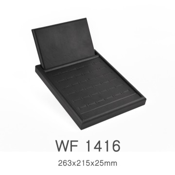 Soft black PU leather ring trays display, cufflink display,jewelry display