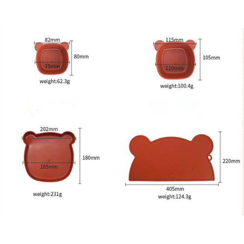 Пользовательская силиконовая миска для формы медведя с всасыванием