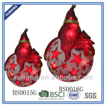 Hot selling clear resin lighting decor christmas santa claus lamp