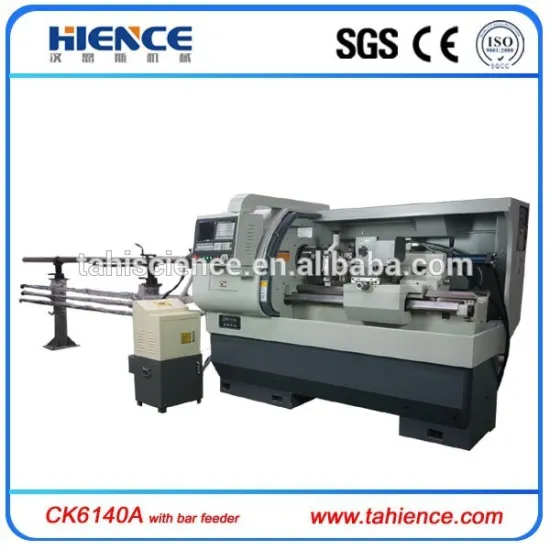 Automatic feeding bar feeder CNC lathe metal parts processing china CK6140A