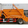 4X2 HOWO swing crane garbage bucket truck