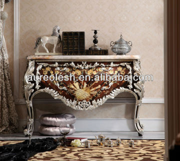 AK-1002 classic solid wood italy design hand carving front door cabinet