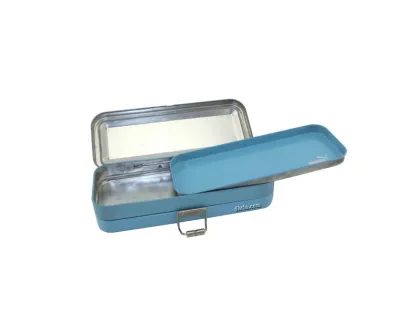 pencil case, pencil box, tin stationery case