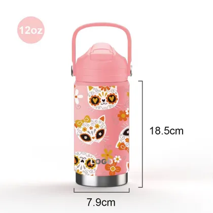 Modern 12oz Kids Water Bottle: Vacuum Insulated Stainless Steel Thermos