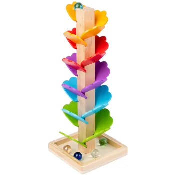 Interactive Educational Wooden Marble Leaf Ball Running Game