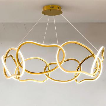 Nordic Modern Golden Ring Pendant Light for Villa Living Rooms and Hotel Lobbies