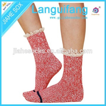 Lace Ruffle Woman Footie Socks