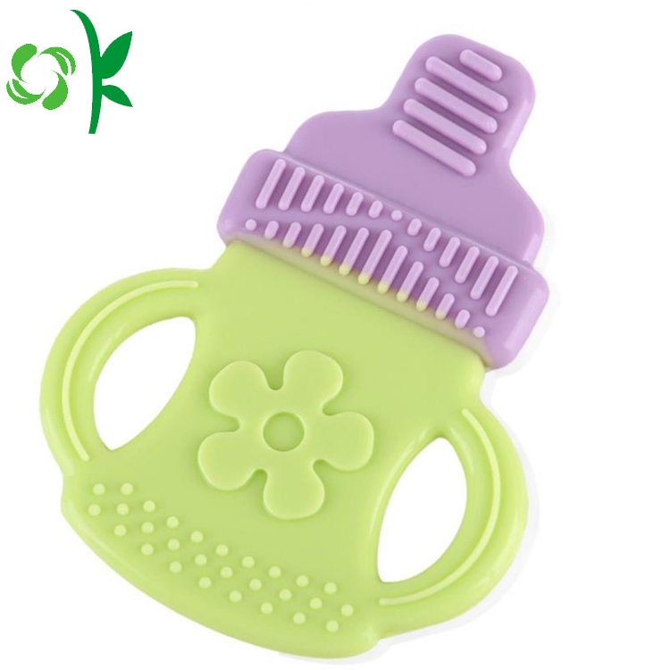 New Design Embossed With Flower Shaped Infant Teether