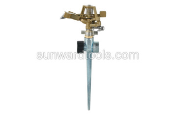 Metal impulse Sprinkler on metal spike with end cap