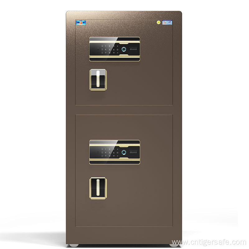 Tiger safes 2-door brown 120cm high Fingerprint Lock