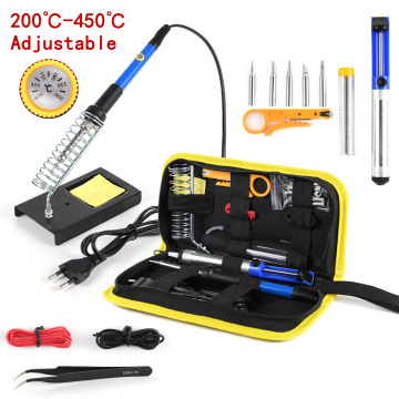 EU/US Temperature Adjustable 60W Electric Soldering Iron & Desoldering Pump Kit for Electronics Repair