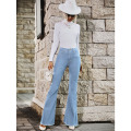 Women's Solid Light Color Flared Pants