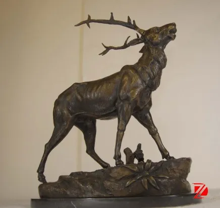 Brass cast deer statue