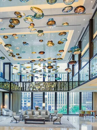 Artistic Club Hotel Atrium Aerial Pendant Lamp