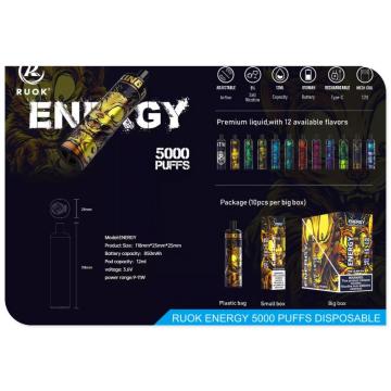 RUOK Energy 5000 Puffs Kit de vape descartável