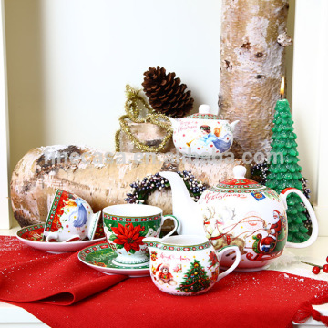 17 Pieces New Bone China Ceramic Christmas Tea Set                
                                    Quality Assured