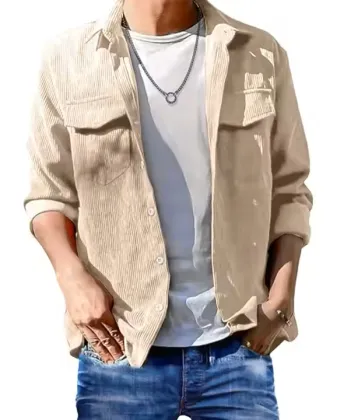 Autumn Winter Retro Corduroy Jacket Short Men's