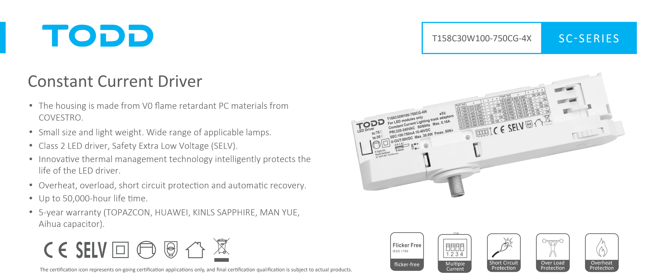 led driver T158C30W100-750CG-4X