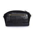 Small Women Crossbody Purses Adjustable Black Crocodile Bags