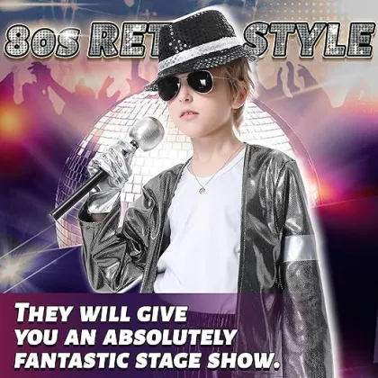 Dance Star Costume for Kids 80s Disco Cosplay