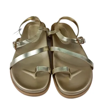 2024 Summer Trend: Gold ZA Shoes - New Flat Sports Sandals in Large Size 42 for Women, Perfect for Outdoor and Beach Activities