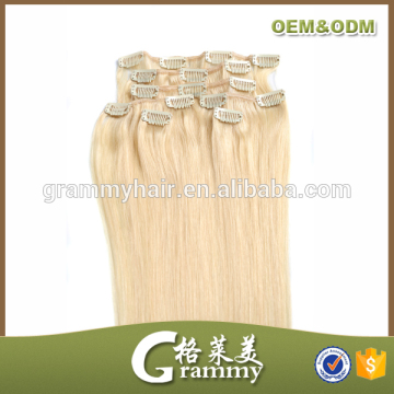 No tangle no shed factory wholesale cheap remy clip in hair extension 100% human