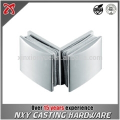 90 degree double side hinge /camber glass partation brace/Wall mounted glass clamp