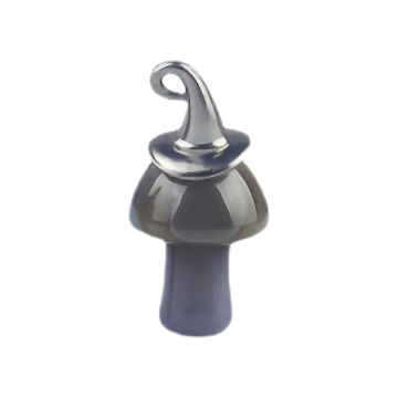 주연을 만들기위한 회색 마노 버섯 마법사 캡 펜던트 15x20mm 석조 할로윈 매력