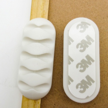 High Quality 10Pcs White Silicone Self-Adhesive USB Desktop Holder