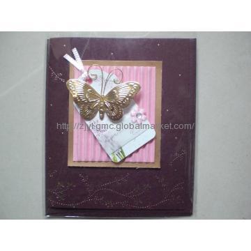 Golden Butterfly Holiday Paper Greeting Card