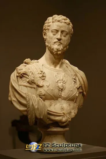 Antique Carved Bronze Bust Statue Sculpture