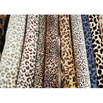Leopard pattern knitted jacquard wool acrylic fabrics