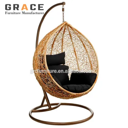 Factory Price Hotel Rattan Lee West Egg Chair - Outdoor Double Seat Garden Furniture