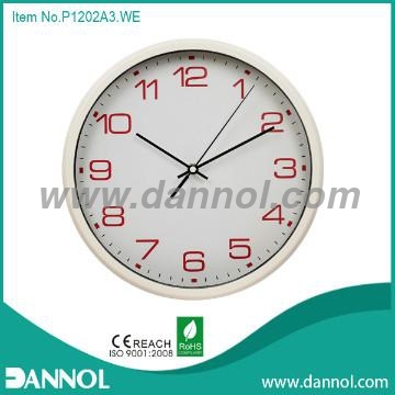 2013 New  Modern 12\" Round Quartz Plastic Home Decoration Wall Clock