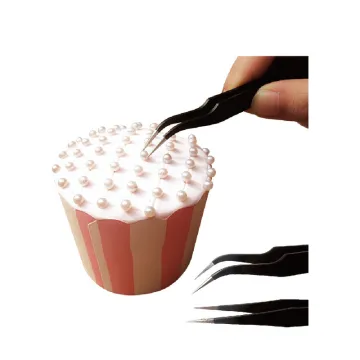 2Pcs/Set Anti-static Elbow and Straight Stainless Steel Tweezers Cake Mold Sugarcraft Tool for Kicthen Bakeware Decoration tool