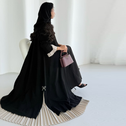 ژاکت کش باف پشمی ابایای روباز چین دار متوسط