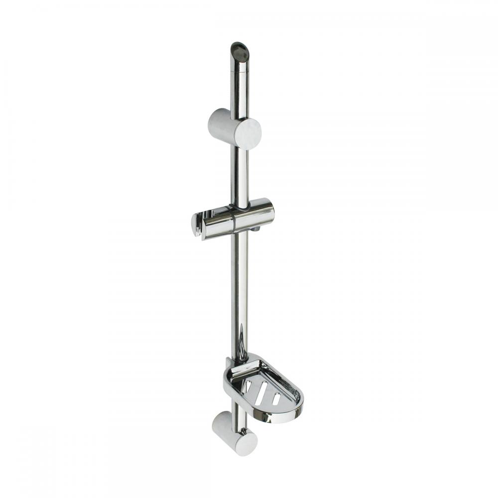 Up Down Movable Wall Mounted Stainless Steel Chrome Plating Shower Sliding Bar With Soap Basket
