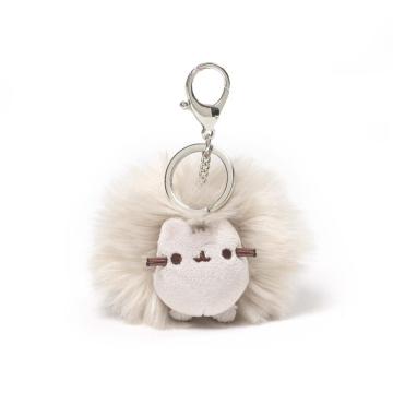 PLUSH CAT POM POOF KEY CHAIN-0