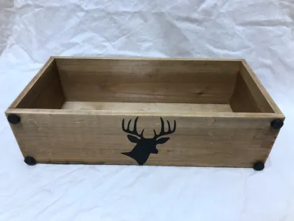 Rectangular Solid Wood Decoration Basket