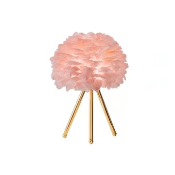 Simple and Elegant Golden Romantic Goose Feather Table Lamp