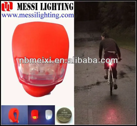 silicone front and rear led bicycle light